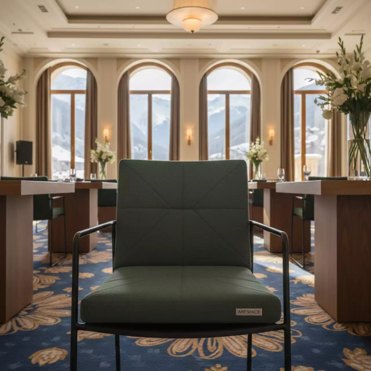 Аренда Подушка сиденье Комфорт для высокого кресла Flow темный хаки Radisson Hotel Rosa Khutor — ART SPACE