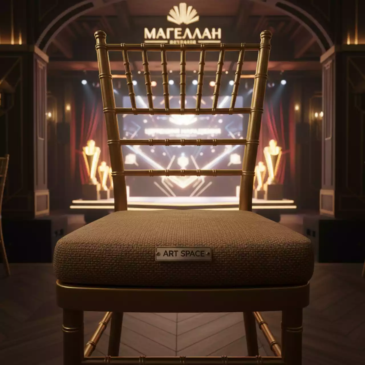 Аренда подушки для стула Кьявари рогожка коричневая 3 см в ресторане «Магеллан» — ART SPACE
