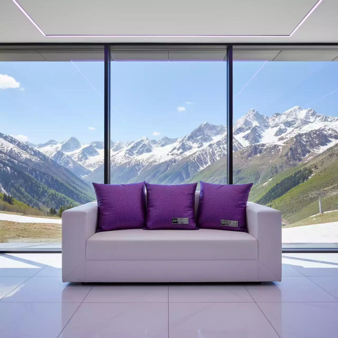 Аренда Подушки фиолетовые комплект из трех на курорте «Газпром» (Альпика) — ART SPACE
