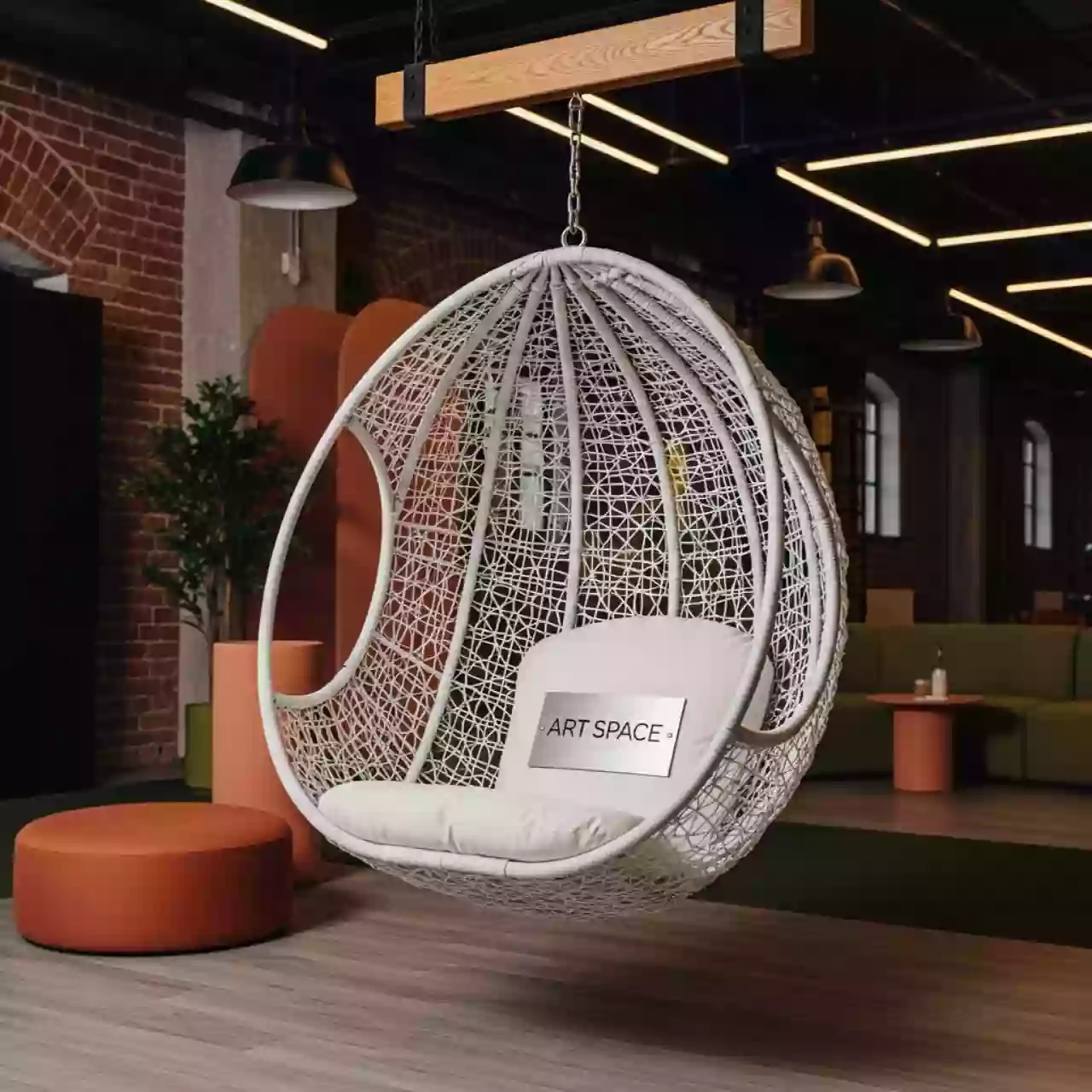 Аренда Подвесное кресло плетеное AFM 218B белое в Cosmos Sochi Hotel — ART SPACE