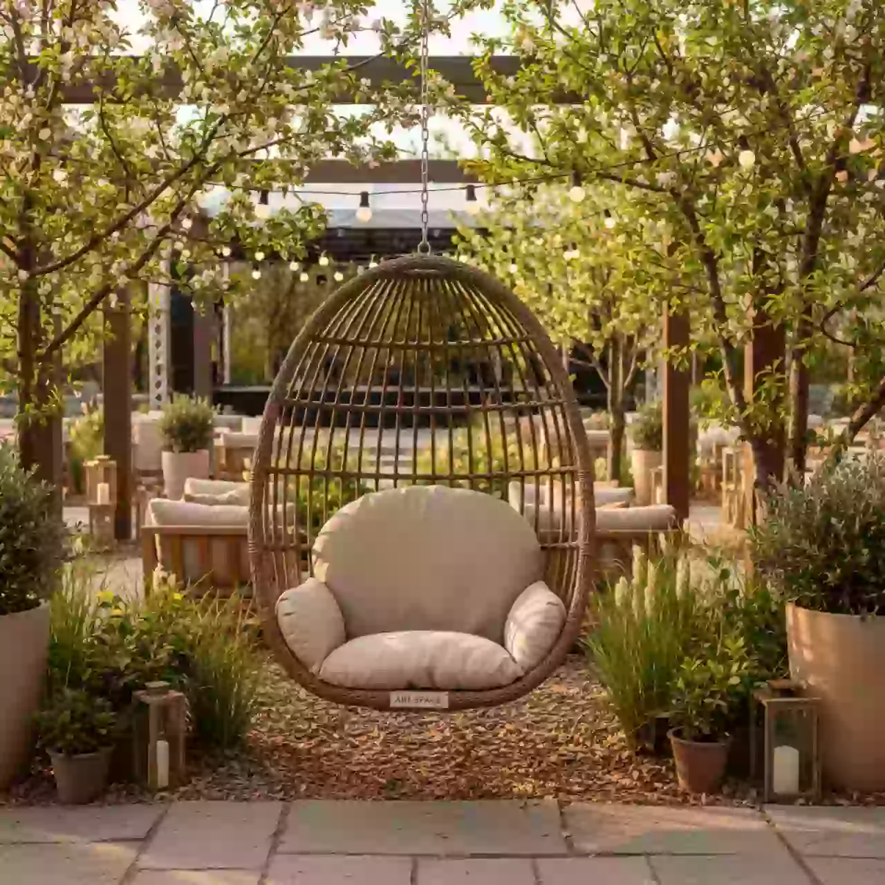 Аренда Подвесное кресло Улей плетеное коричневое в банкетном зале «Дельфин» — ART SPACE