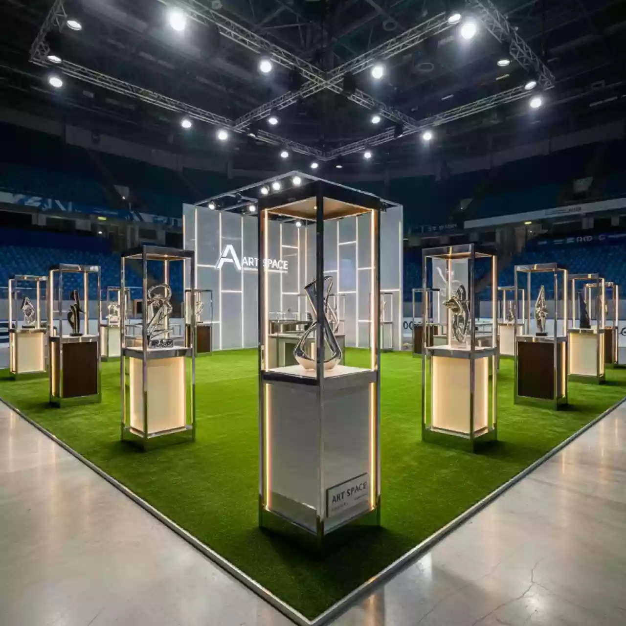 Аренда Покрытие из искусственной травы для мероприятия в Ледовом дворце «Айсберг» — ART SPACE