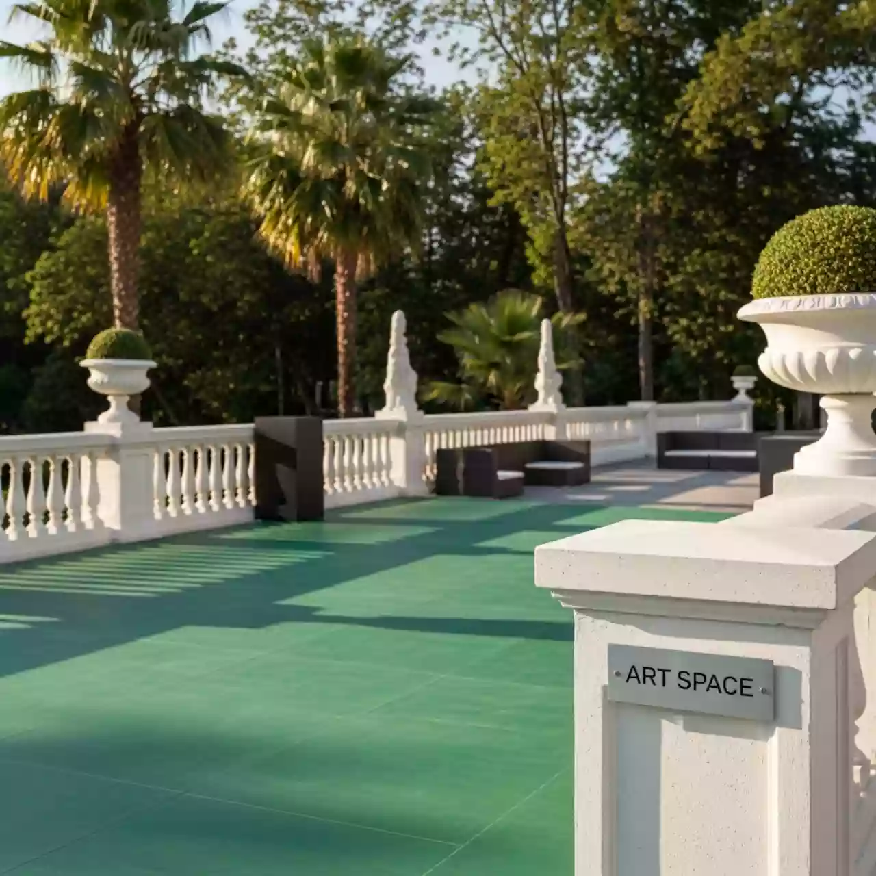 Аренда Покрытие модульное Helex зеленое в санатории «Октябрьский» — ART SPACE