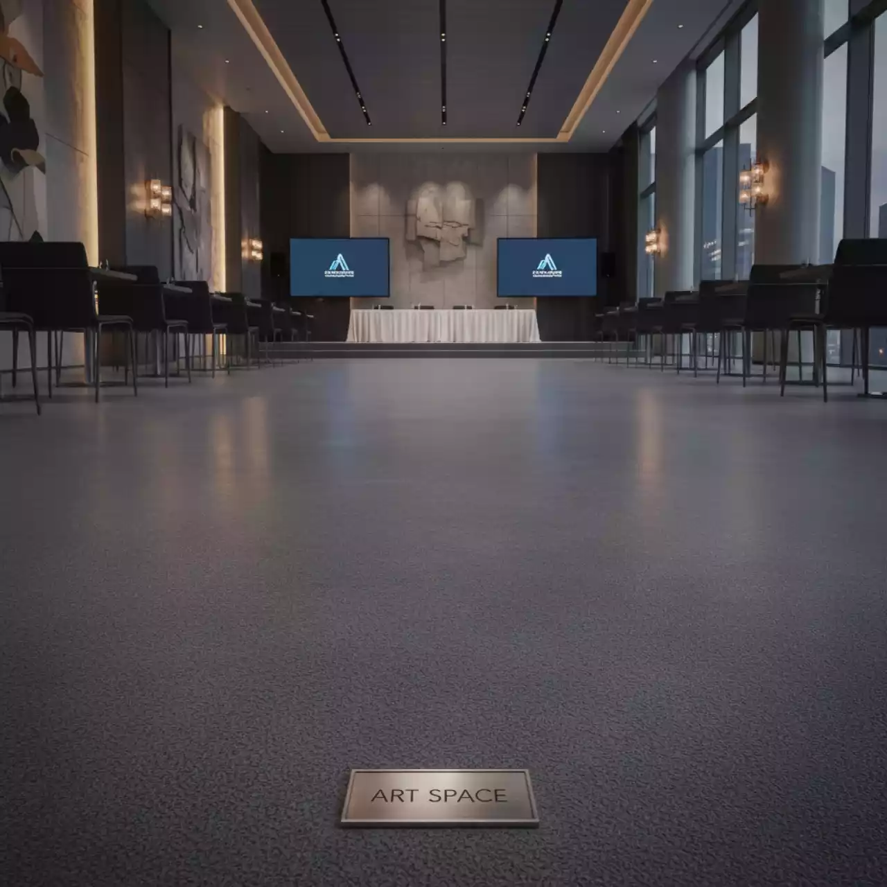 Аренда Покрытие напольное ковролин серое в ресторане «Паруса» — ART SPACE