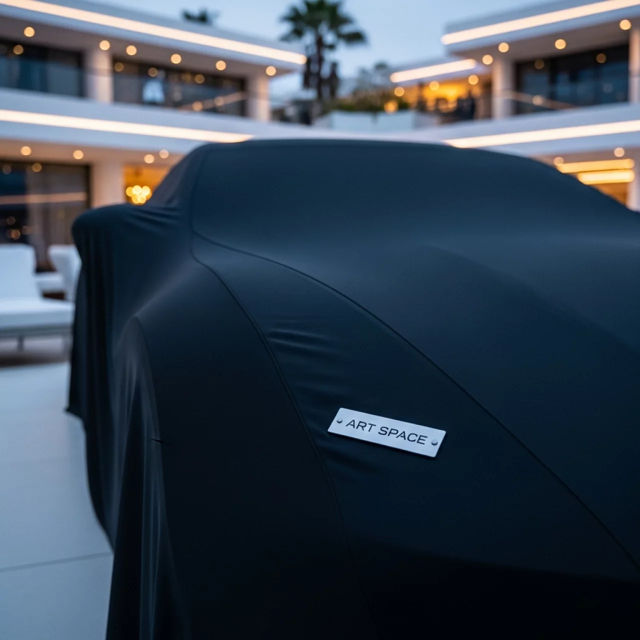 Аренда Покрывало презентационное тканевое для автомобиля в пляжном клубе Del Mar — ART SPACE