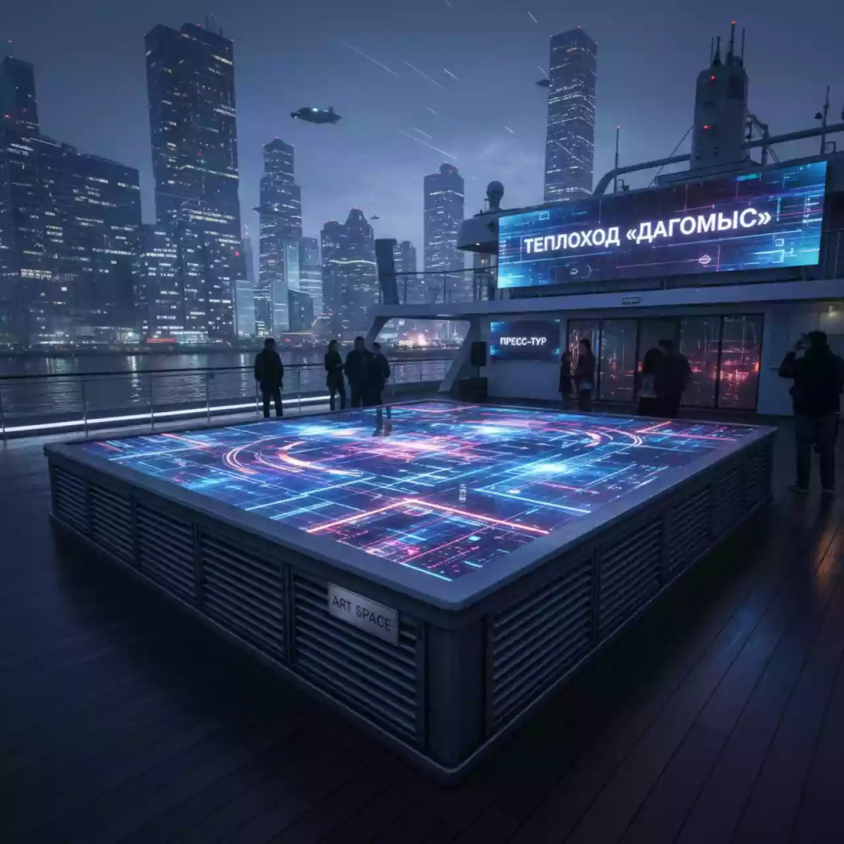 Аренда Пол интерактивный InterTouch 4 1 полный комплект вентилируемый короб 4 м на теплоходе «Дагомыс» — ART SPACE