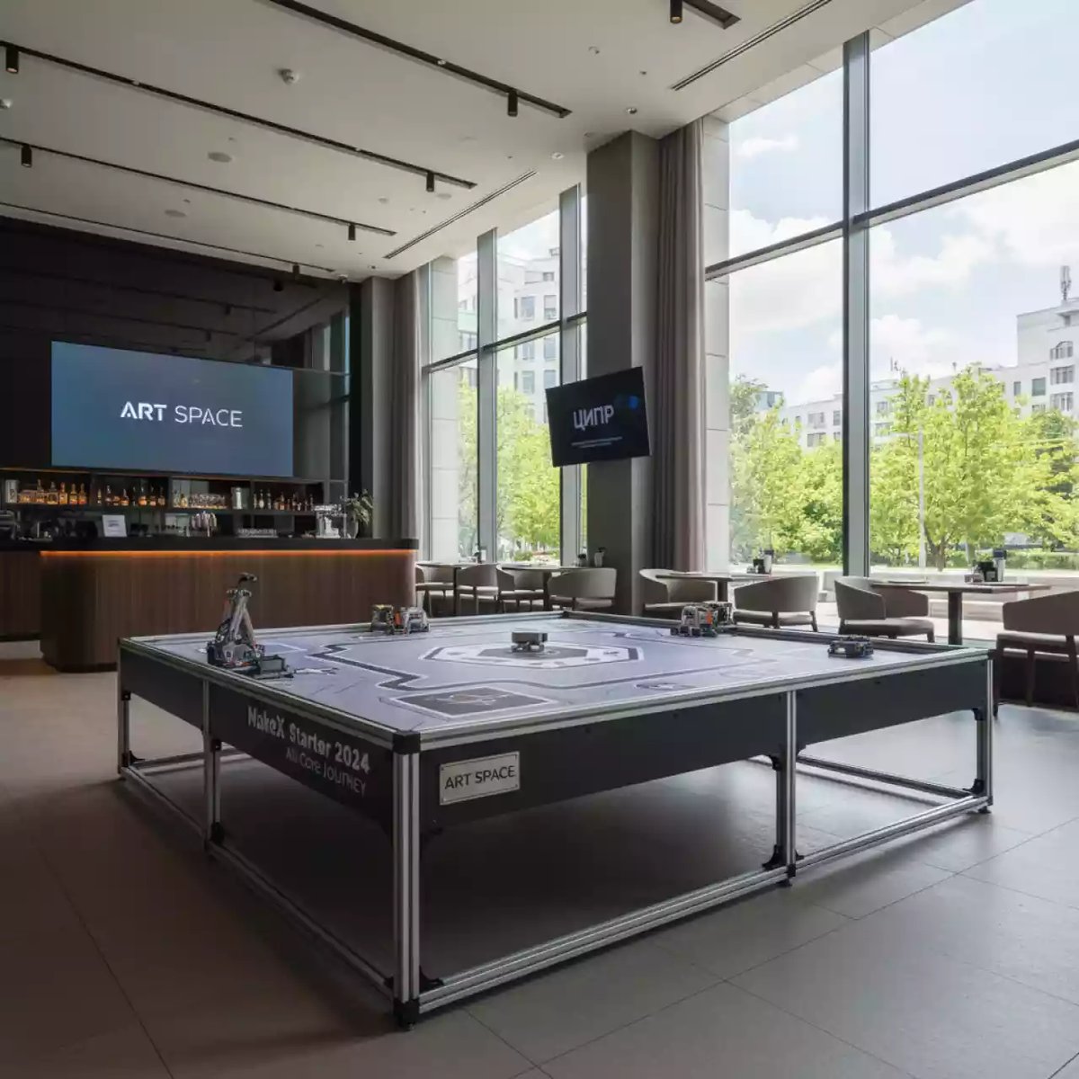 Аренда Поле соревновательное Makeblock 2024 MakeX Starter All Core Journey Arena and Frame в ресторане «D.O.M» — ART SPACE