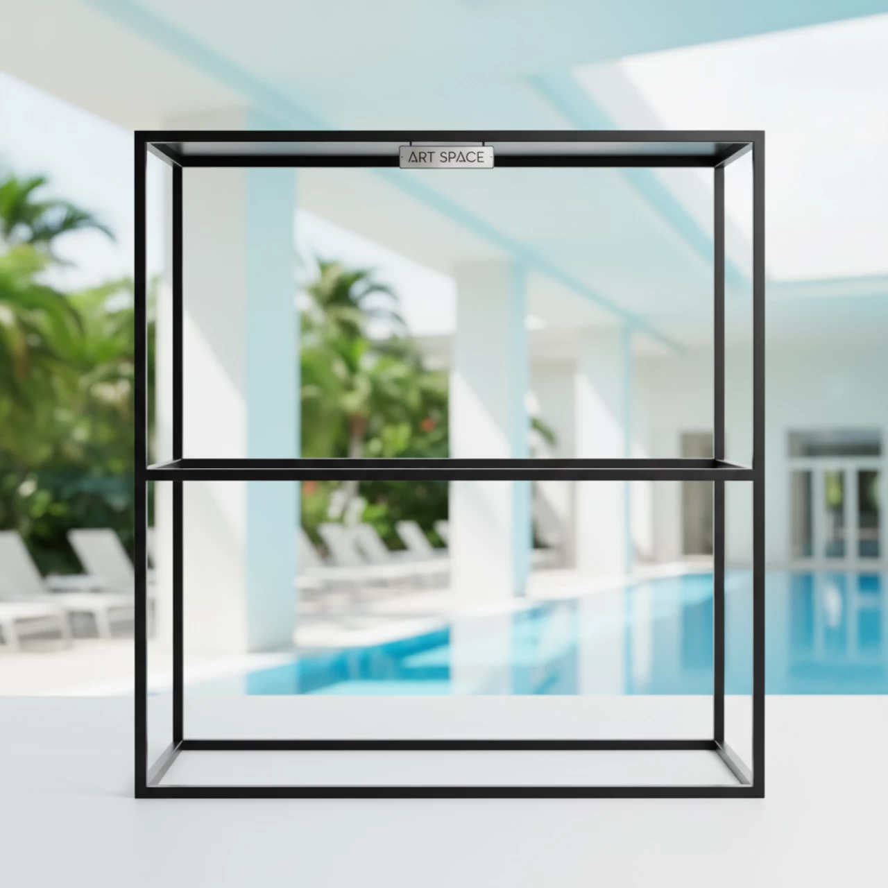 Аренда Полка каркас навесная под стекло 300х800х720 мм черная в санатории «Заполярье» — ART SPACE