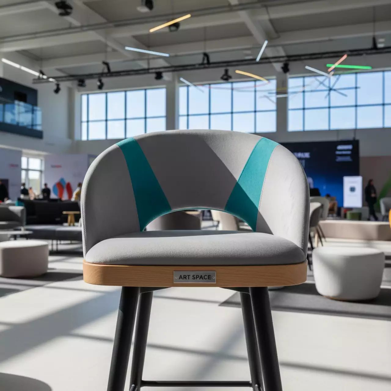 Аренда Полукресло барное Лилия серый Velutto 32 бирюза Velutto 20 в Gamma Sirius — ART SPACE