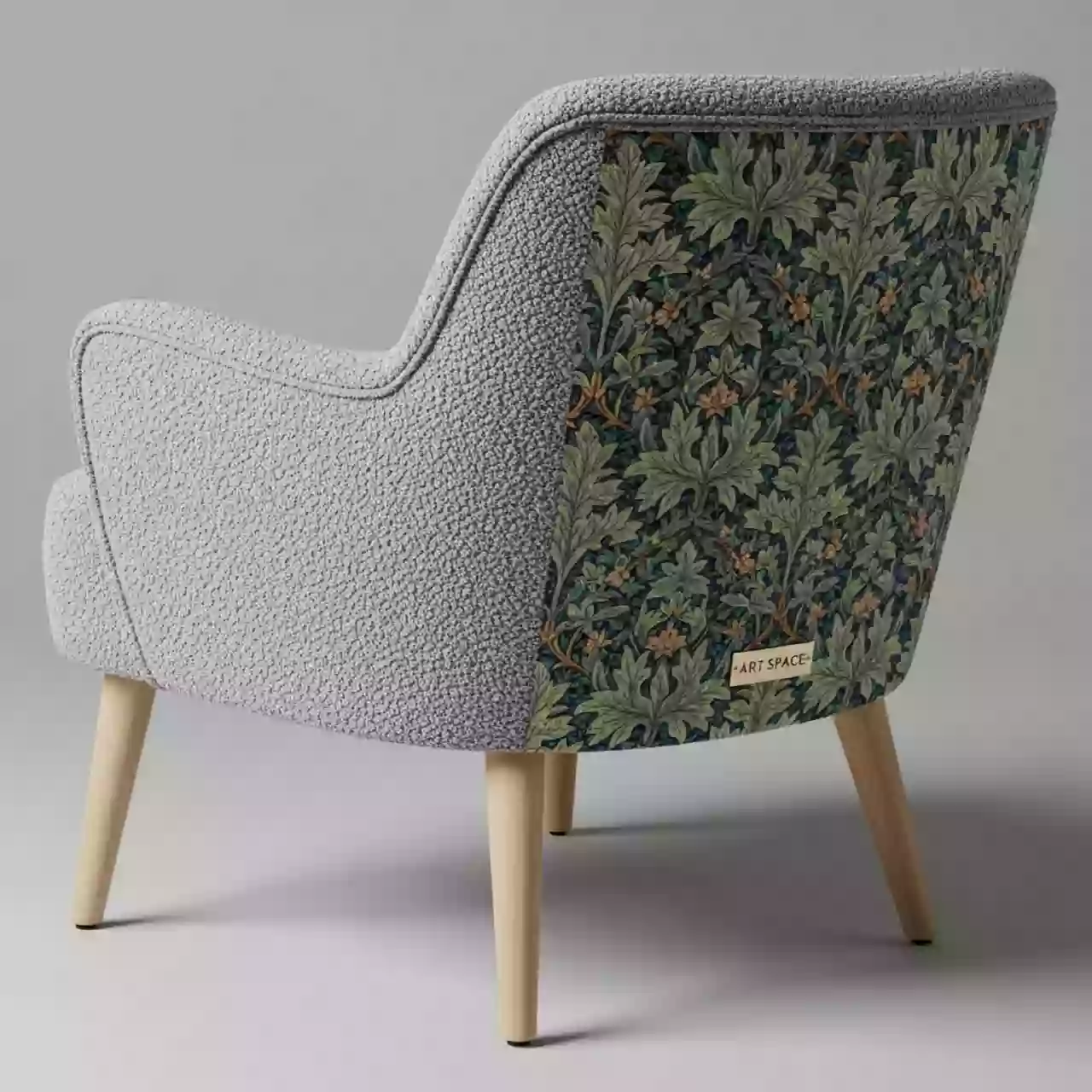 Аренда Полукресло букле Lanvin 902 гобелен Листья серый У Моррис ножки бук Ostin в Radisson Blu Resort & Congress Centre — ART SPACE