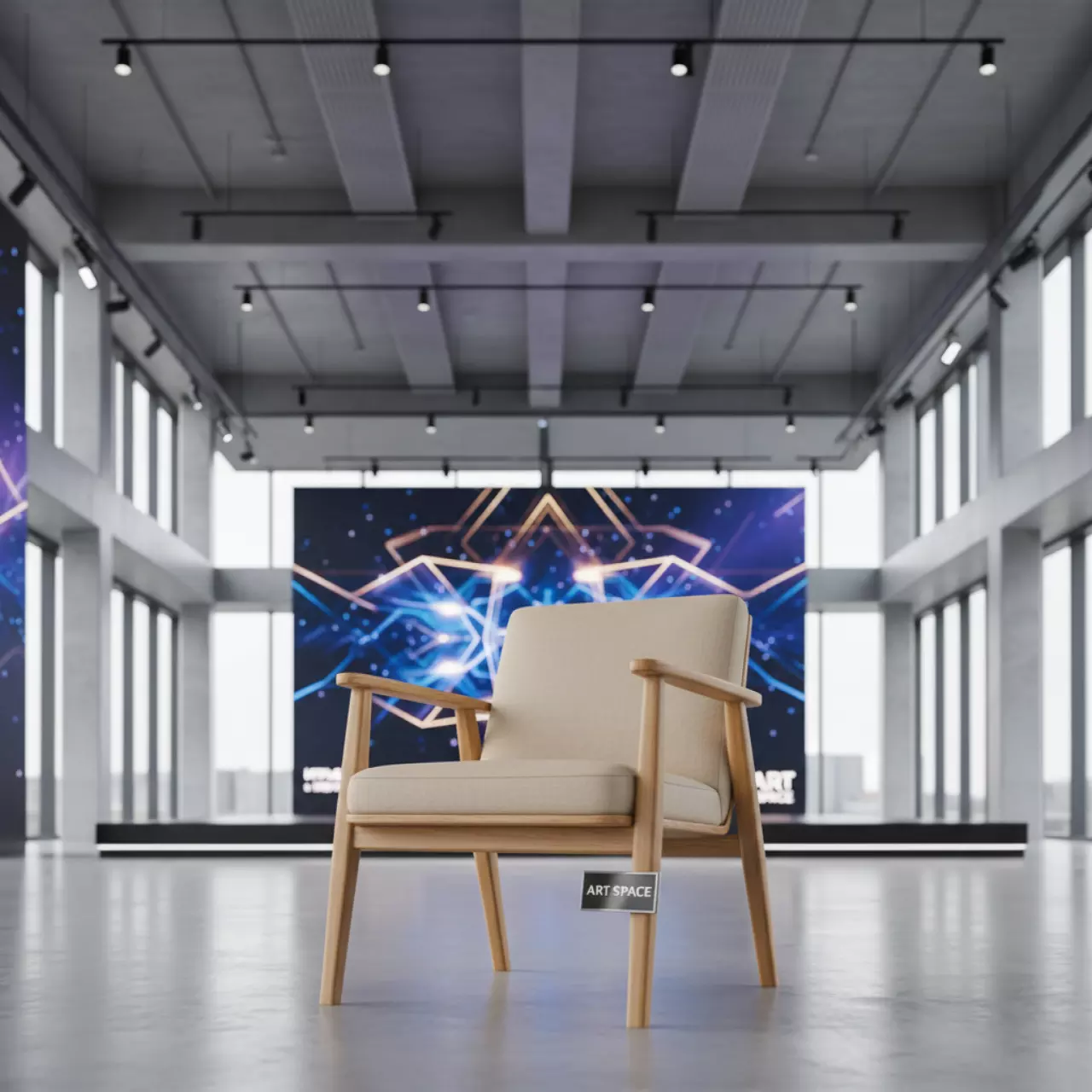 Аренда Полукресло деревянное для дома Fendi бежевое в МФК «Горный» — ART SPACE