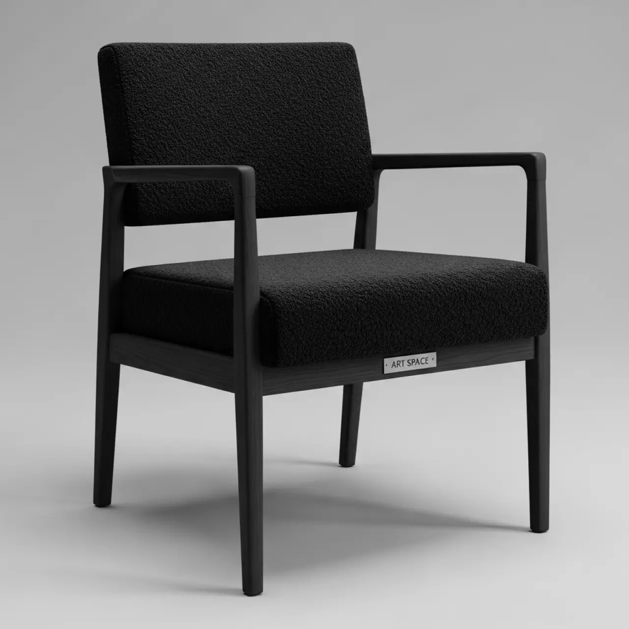 Аренда Полукресло Dolche велюр чёрный Teddy 020 морилка черная в ресторане «Высота 5642» — ART SPACE