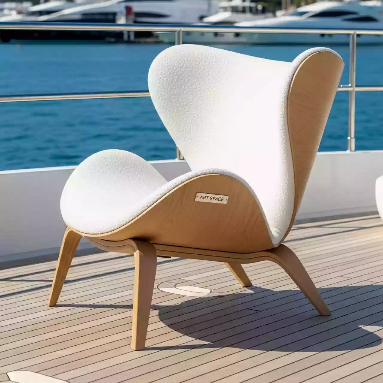 Аренда Полукресло Fendi велюр Teddy 332 бук под лак на VIP теплоходе (Морпорт Сочи) — ART SPACE