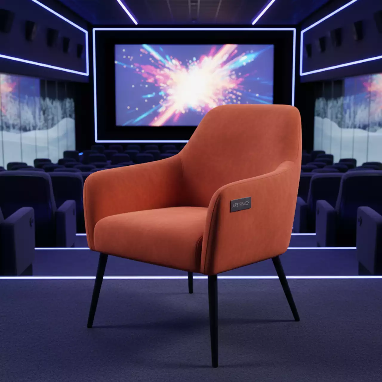 Аренда Полукресло Gucci велюр Imperia Terracota металл RAL 9005 черный в Керлинговом центре «Ледяной куб» — ART SPACE