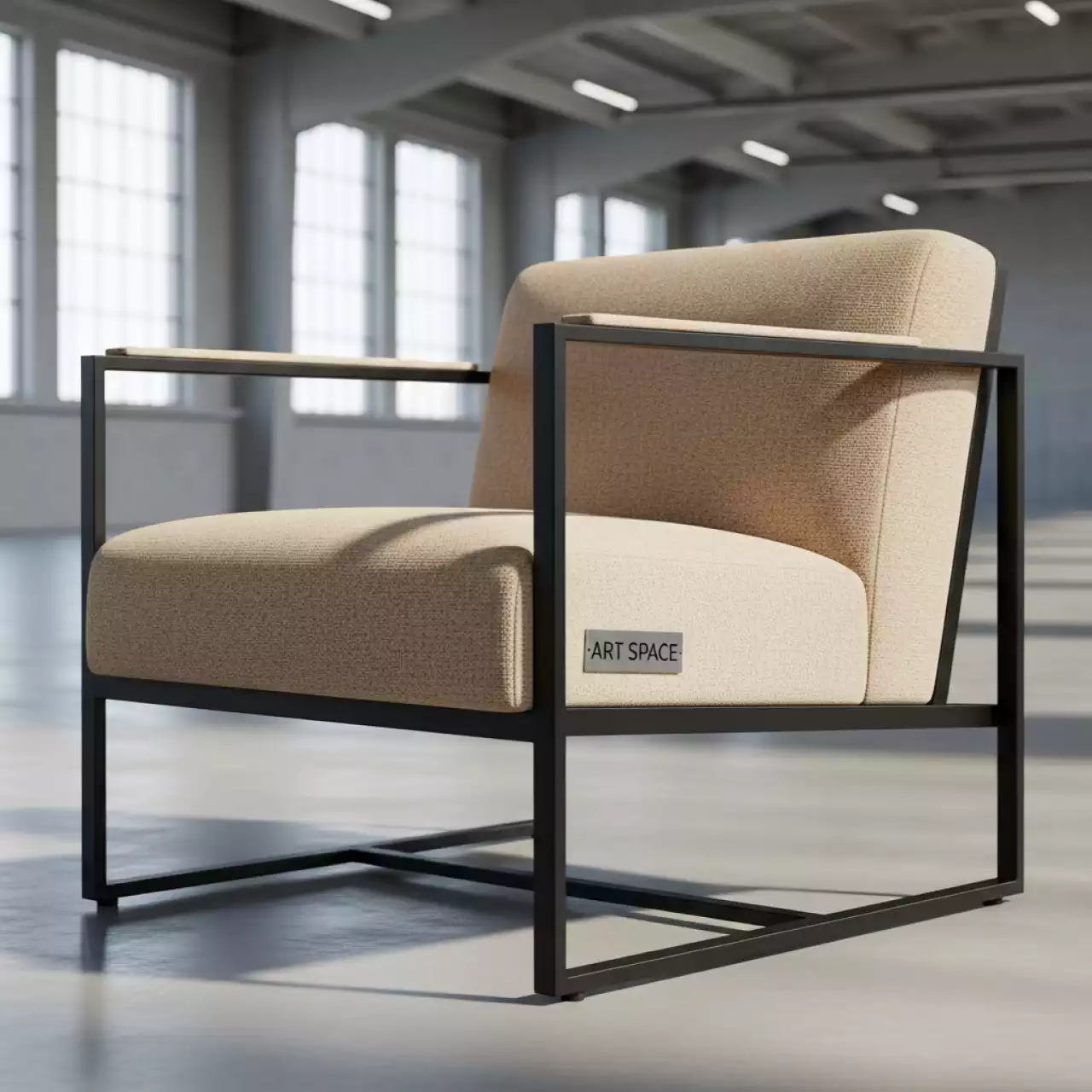 Аренда Полукресло Лофт рогожка бежевая в VK Stadium Sirius — ART SPACE