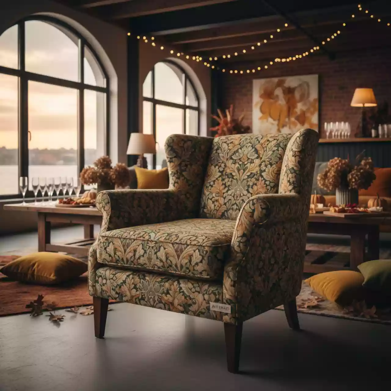 Аренда Полукресло Ostin букле Lanvin 902 гобелен Листья У. Моррис на Имеретинской набережной — ART SPACE