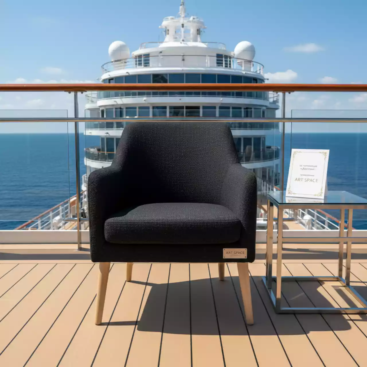 Аренда Полукресло Ostin рогожка черная ножки бук на теплоходе «Дагомыс» — ART SPACE