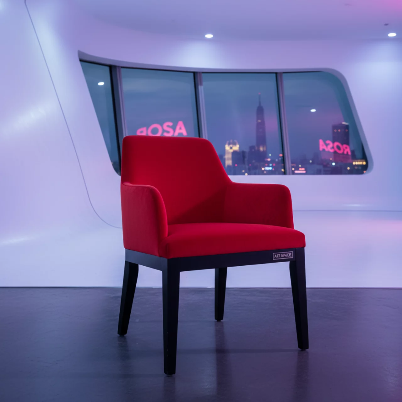 Аренда Полукресло Ostin велюр Verona 23 Red ножки бук морилка черная в Panorama by Mercure — ART SPACE