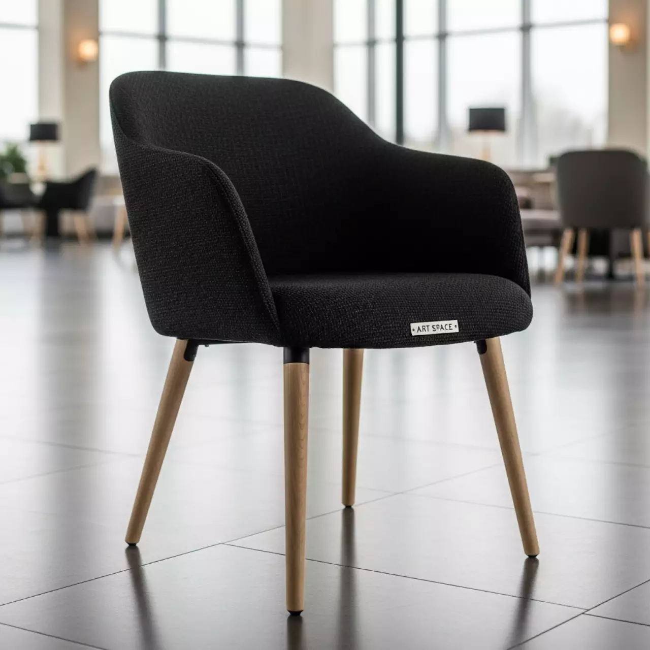 Аренда Полукресло рогожка черная ножки бук Ostin в Novotel Resort — ART SPACE