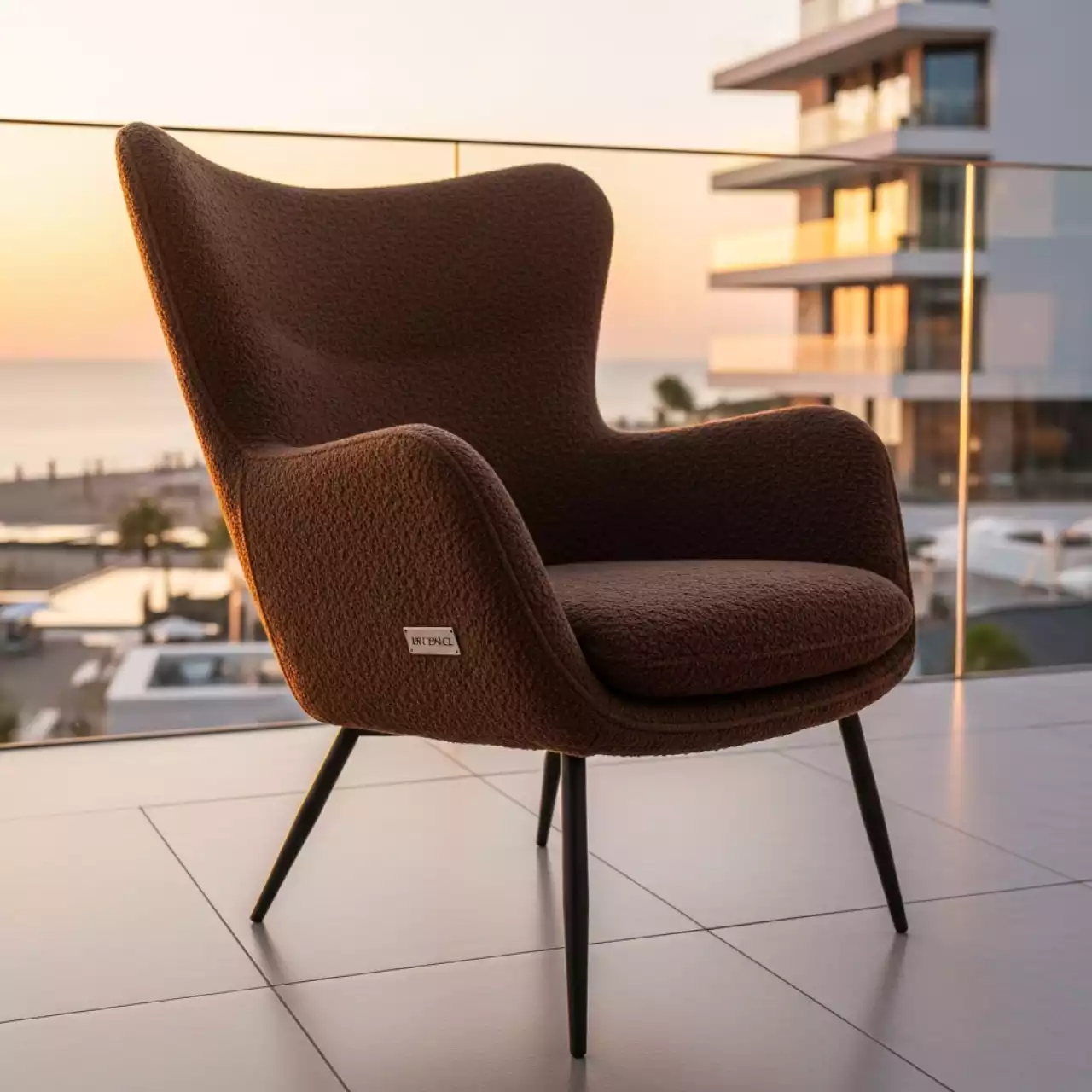 Аренда Полукресло Шарри коричневый велюр Amore в пляжном комплексе VinoGrad — ART SPACE