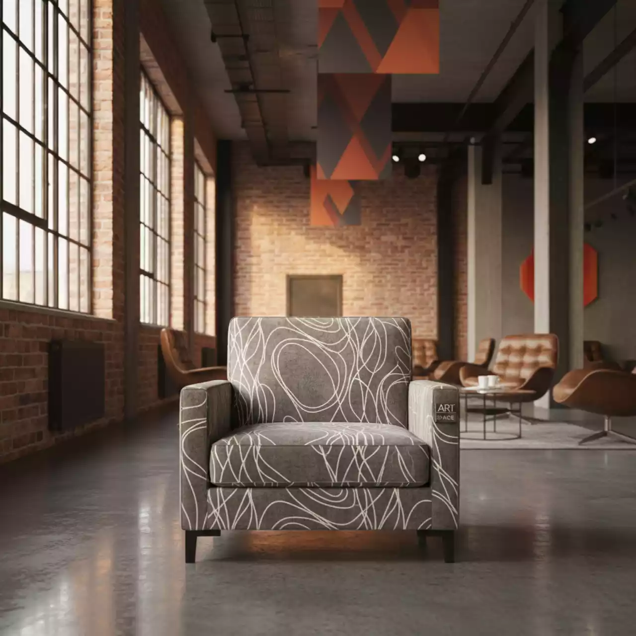 Аренда Полукресло замша Shangreen grey органика белая Fendi в Radisson Collection Paradise — ART SPACE