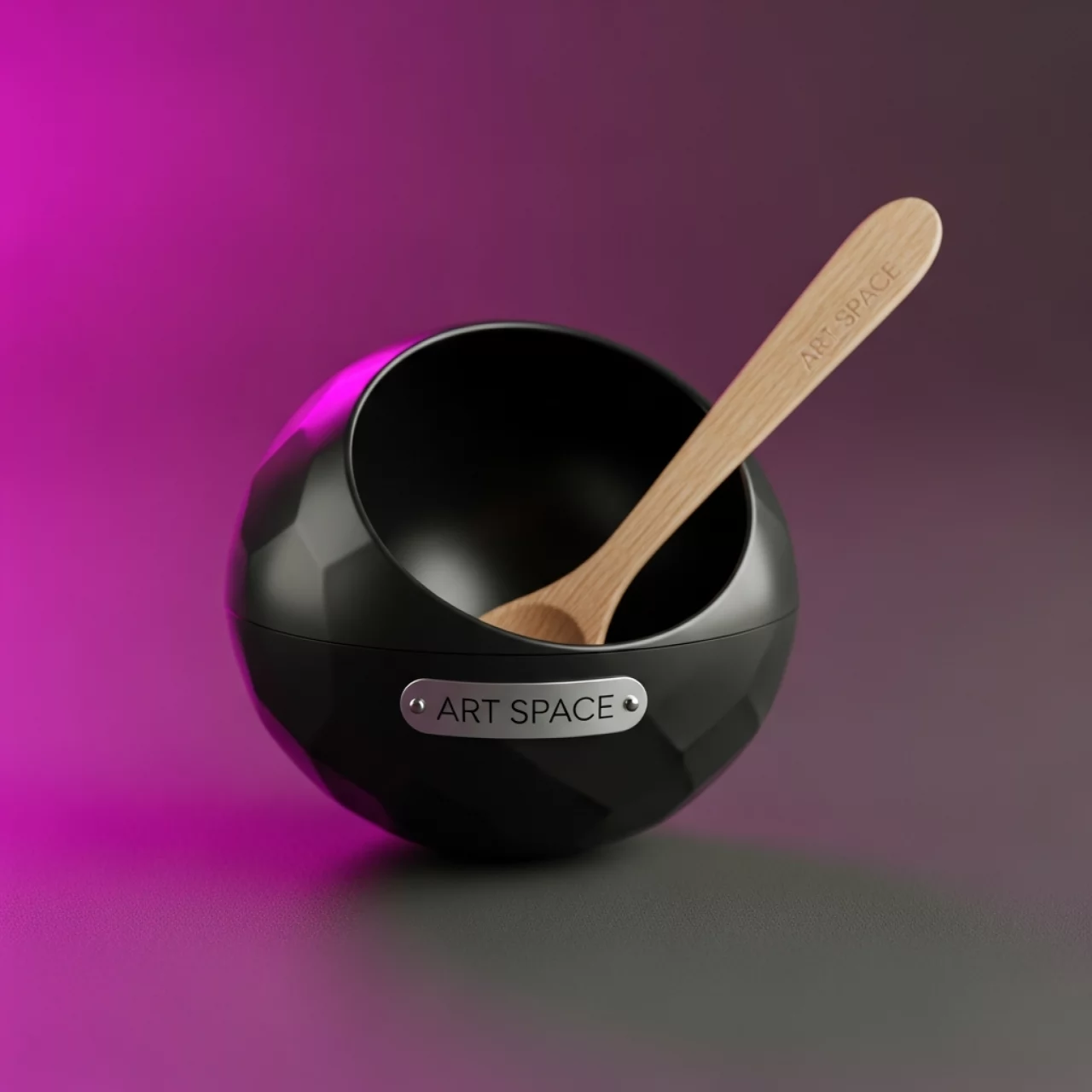 Аренда Полусфера Мун пластик с деревянной ложкой 50 мл чёрная в Rixos Krasnaya Polyana — ART SPACE