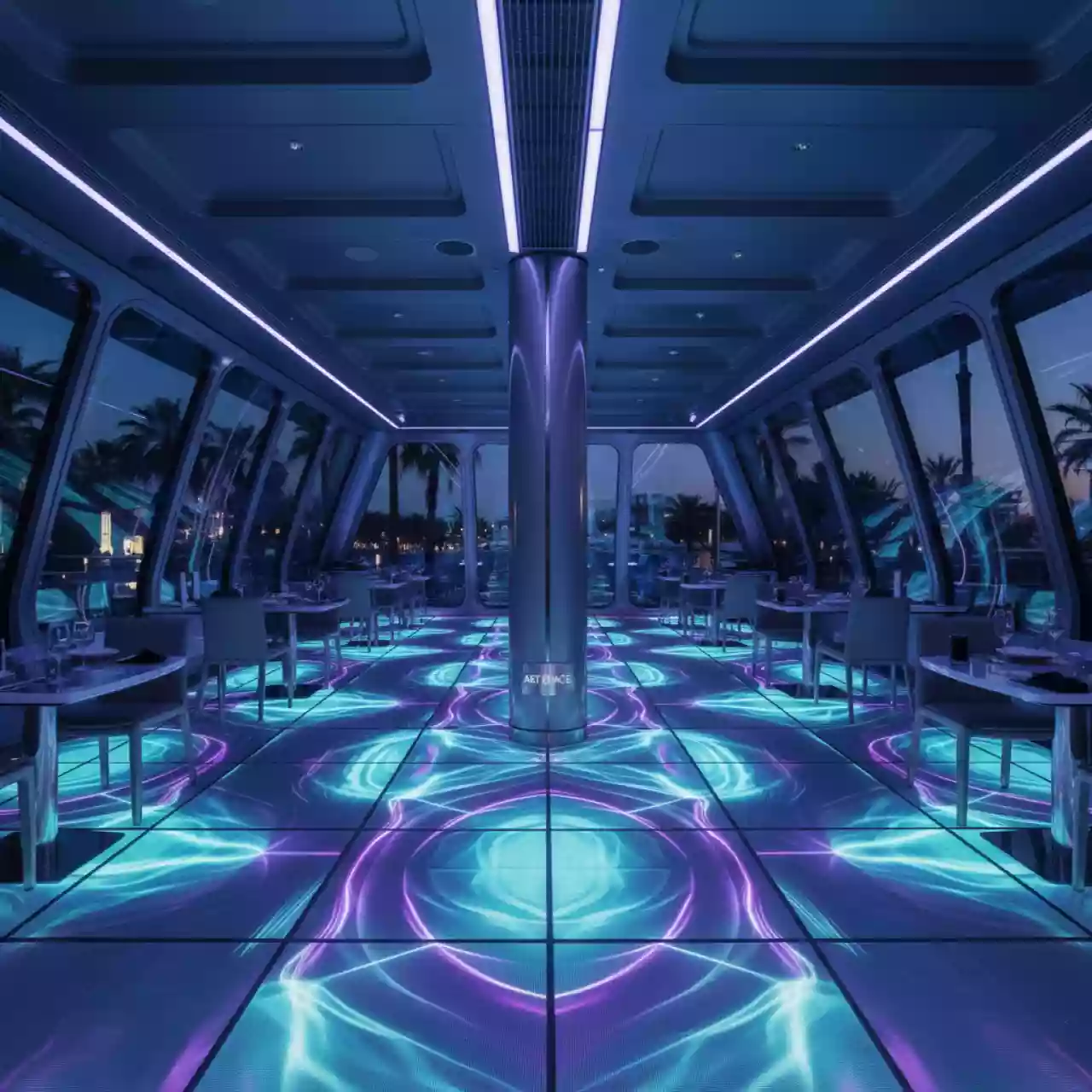 Аренда Полы световые LED в ресторане «Voda» — ART SPACE