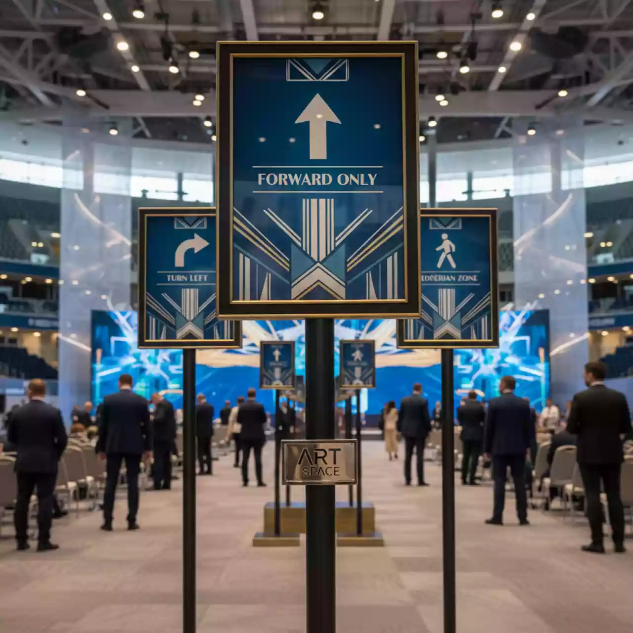 Аренда Предписывающие дорожные знаки в ледовом дворце «Большой» — ART SPACE