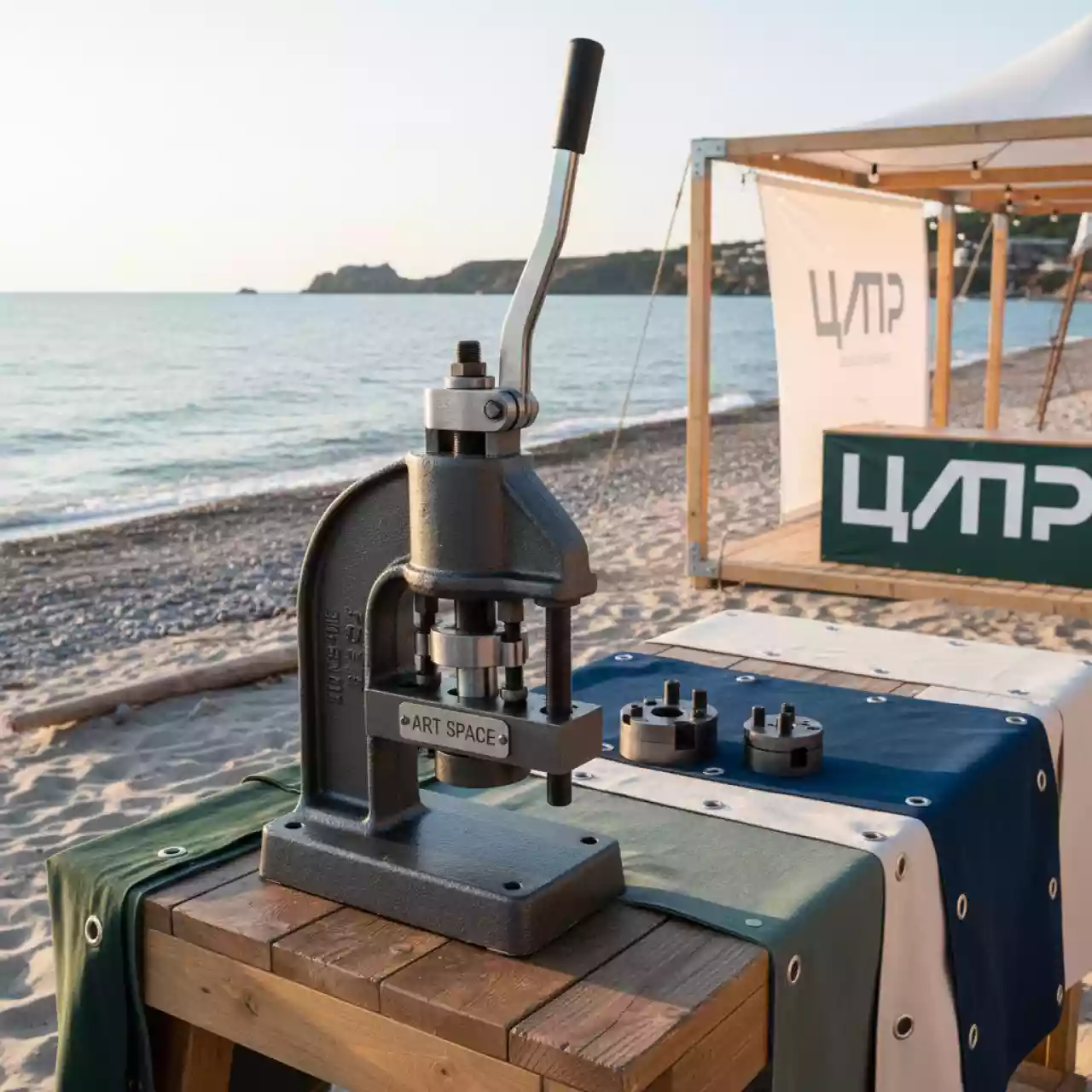 Аренда Пресс для установки люверсов Урал Н насадки 10 и 12 мм на пляже «Маяк» — ART SPACE