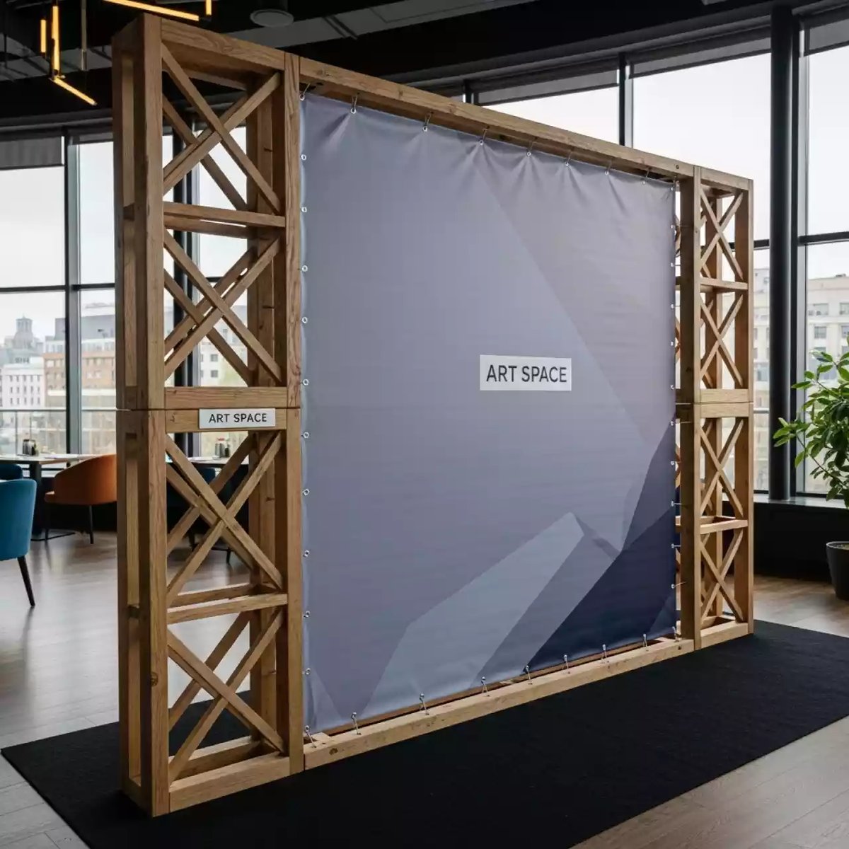 Аренда Пресс волл объемный на брусе 3х2,5 м баннер каркас в ресторане «Высота 5642» — ART SPACE