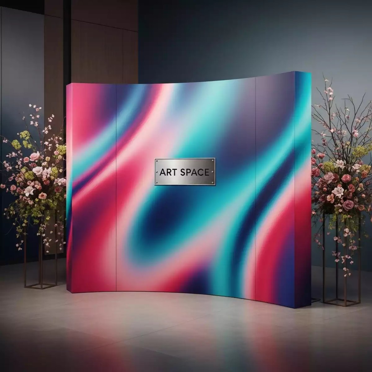 Аренда Пресс волл радиусный с печатью 600 DPI в Omega Sirius — ART SPACE