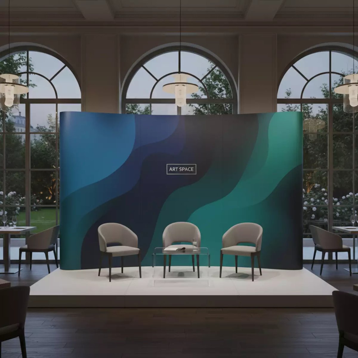 Аренда Пресс волл трио печать 600 dpi в ресторане «Sanremo» — ART SPACE