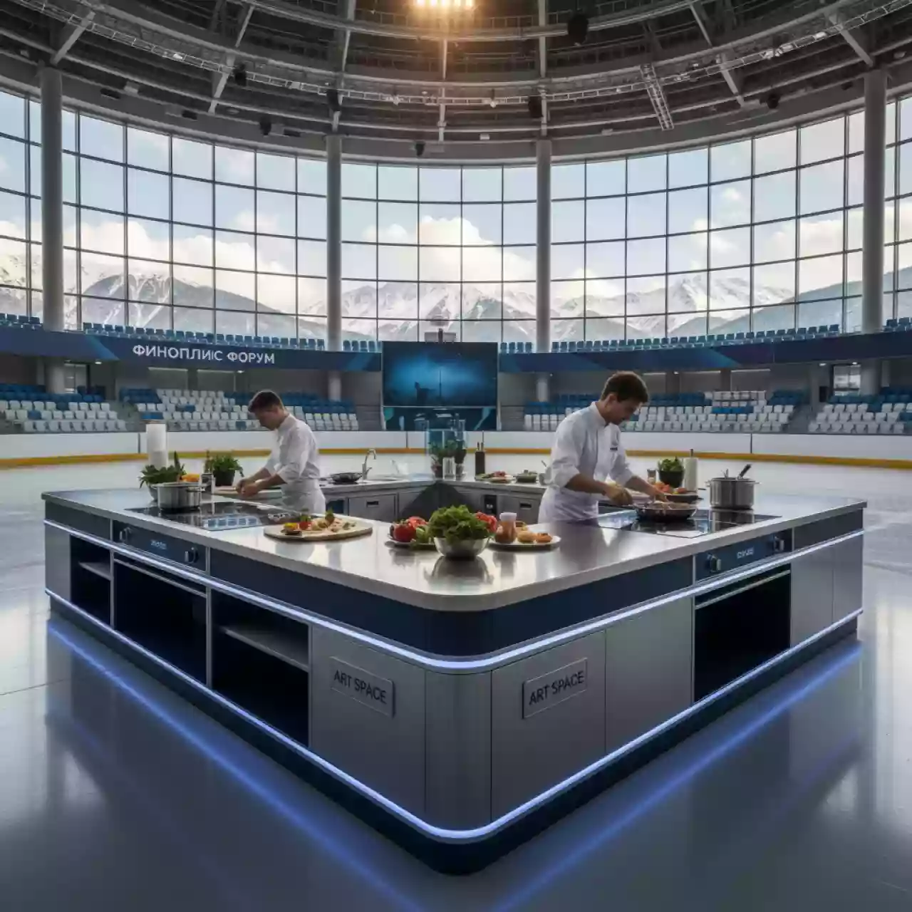 Аренда Приготовление на месте в ледовом дворце «Роза Хутор» — ART SPACE