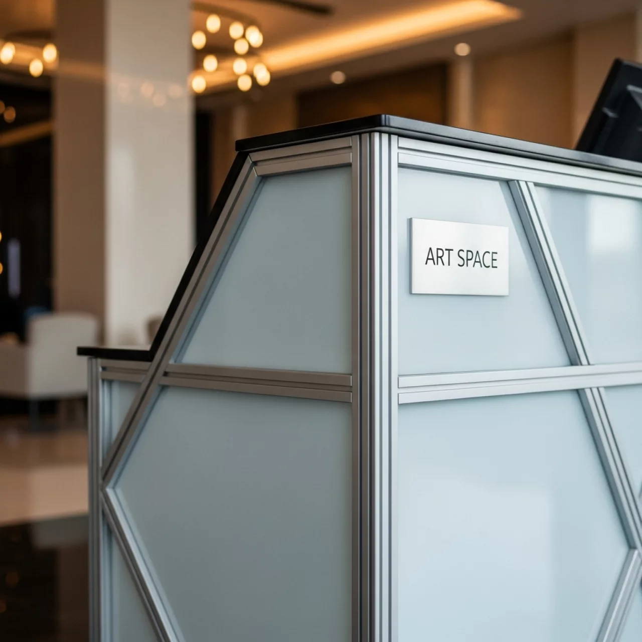 Аренда Прилавок под кассу алюминиевый профиль 900х500х1400 мм в Rodina Grand Hotel & SPA — ART SPACE