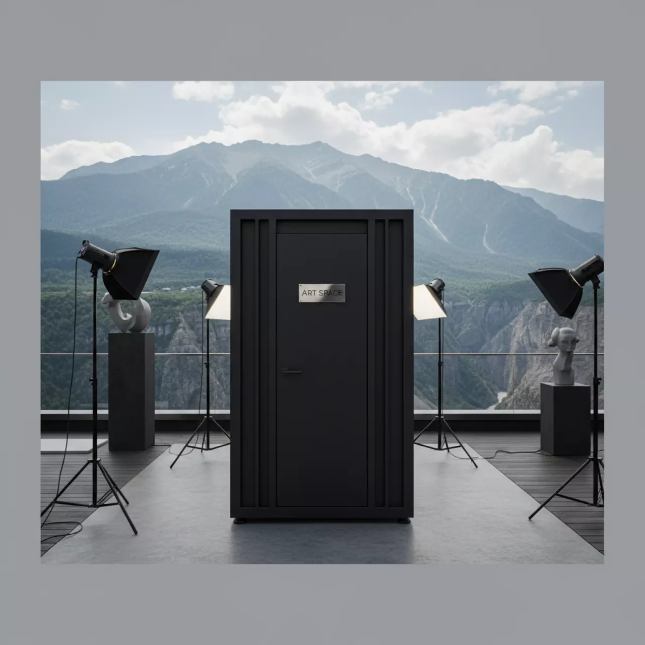 Аренда Примерочная кабина черная Black в Skypark Sochi — ART SPACE