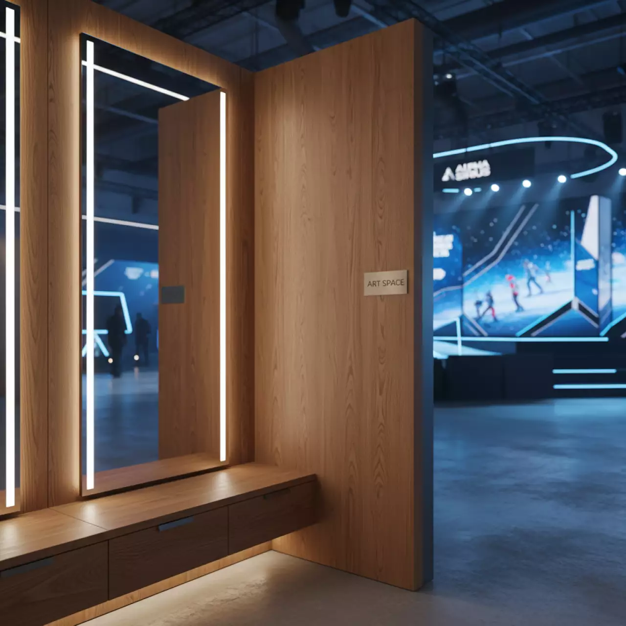 Аренда Примерочная кабина цвет дуб в Alpha Sirius — ART SPACE