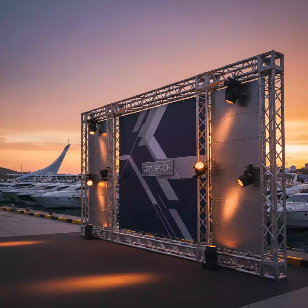 Аренда Примеры работ пресс волл на территории Морпорта Сочи — ART SPACE