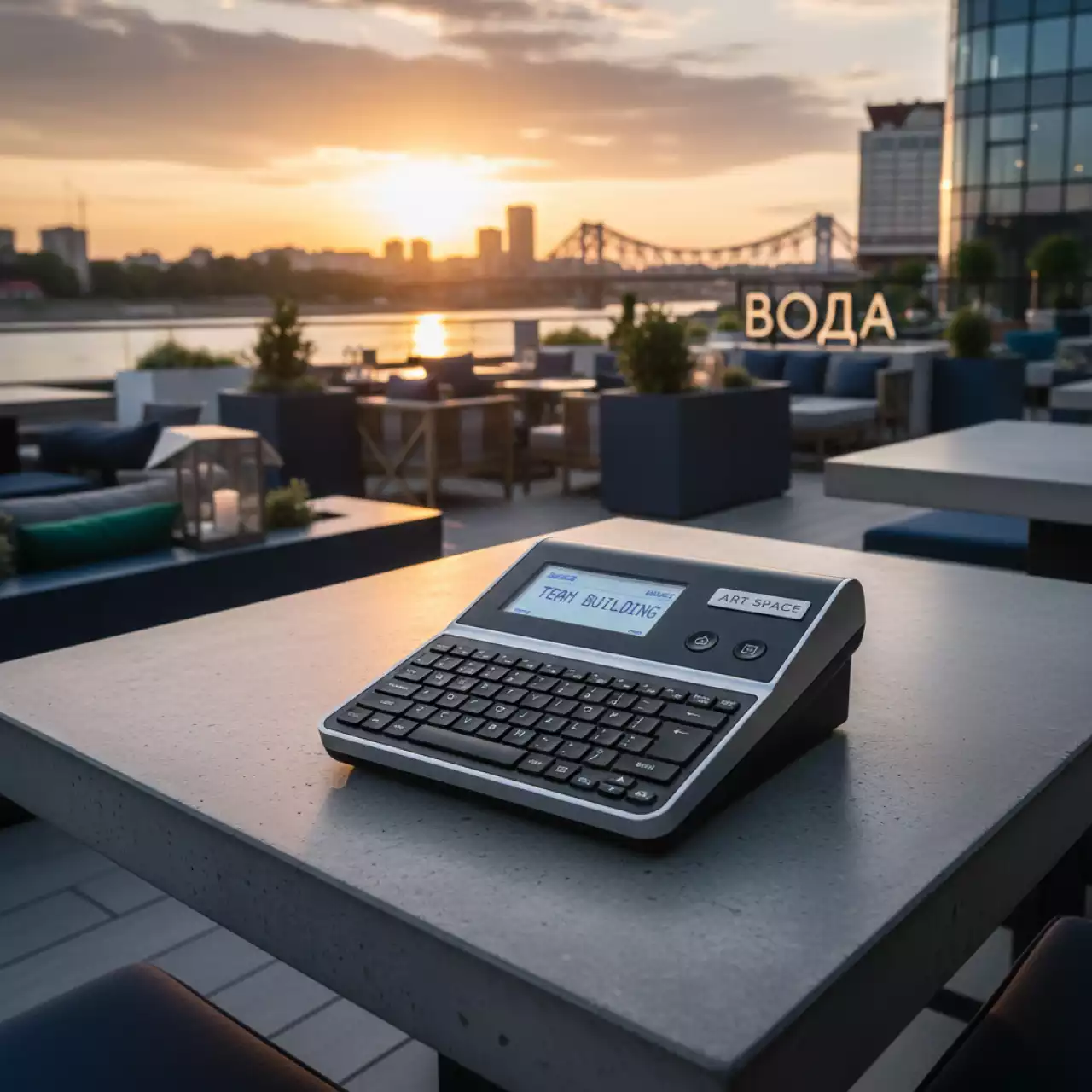 Аренда Принтер этикеток Brother PT D210 в ресторане «Voda» — ART SPACE