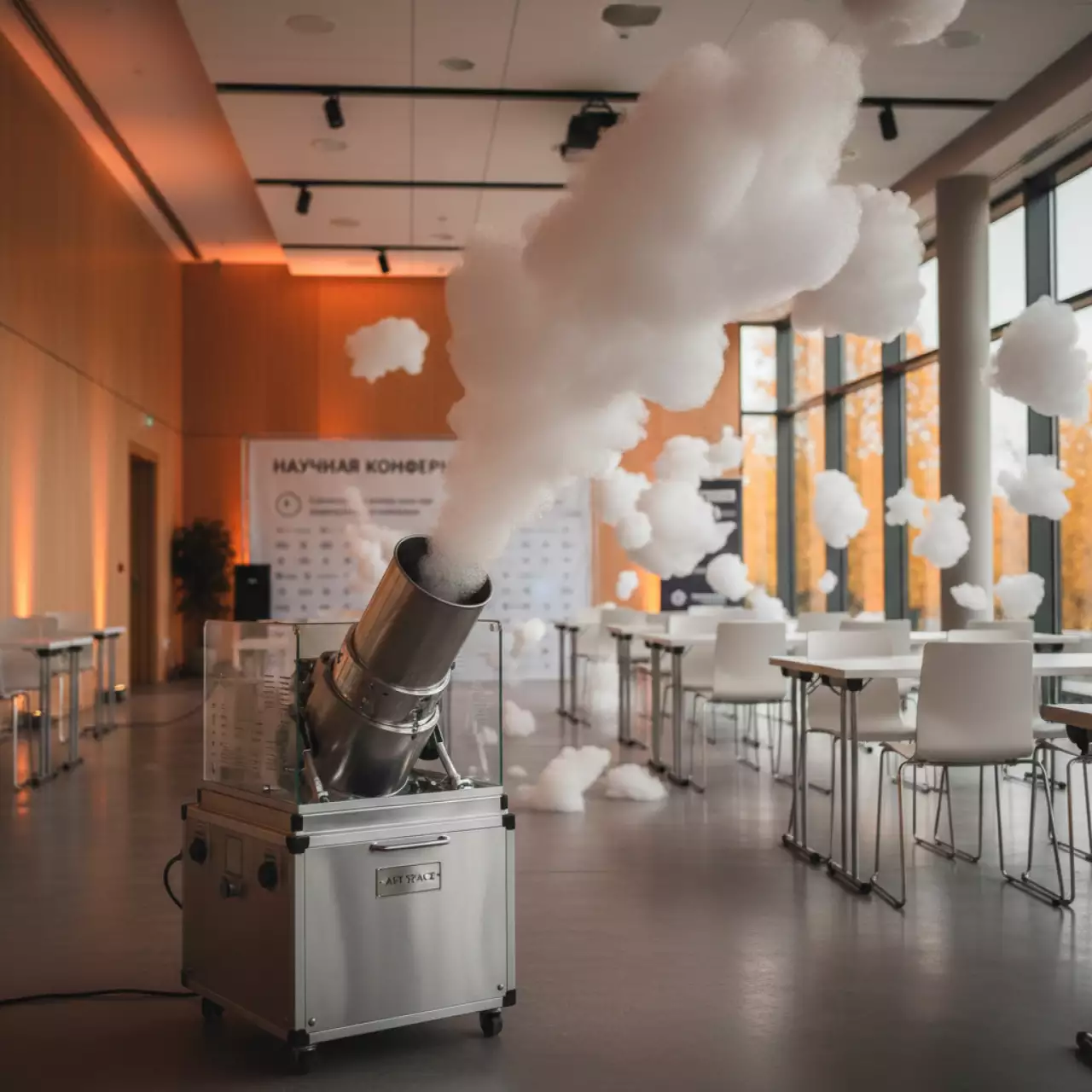 Аренда Принтер пенных облаков машина флогосов в санатории «Металлург» — ART SPACE