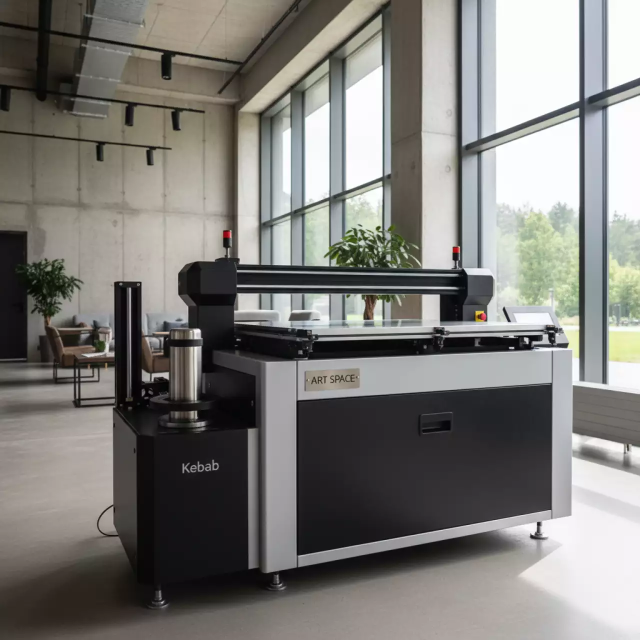 Аренда Приспособление для печати на цилиндрических предметах Кебаб для плоттеров Mimaki UJF 3042MKII в Green Flow Hotel — ART SPACE