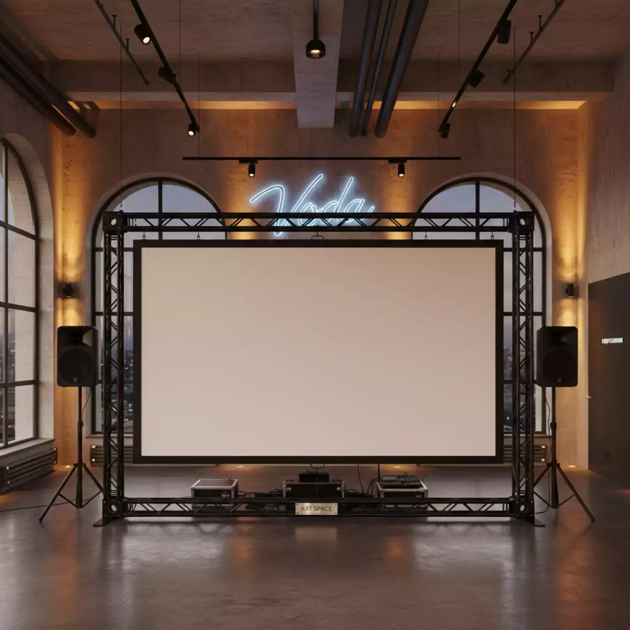 Аренда Проекционный экран 4x3 для зала в ресторане «Voda» — ART SPACE