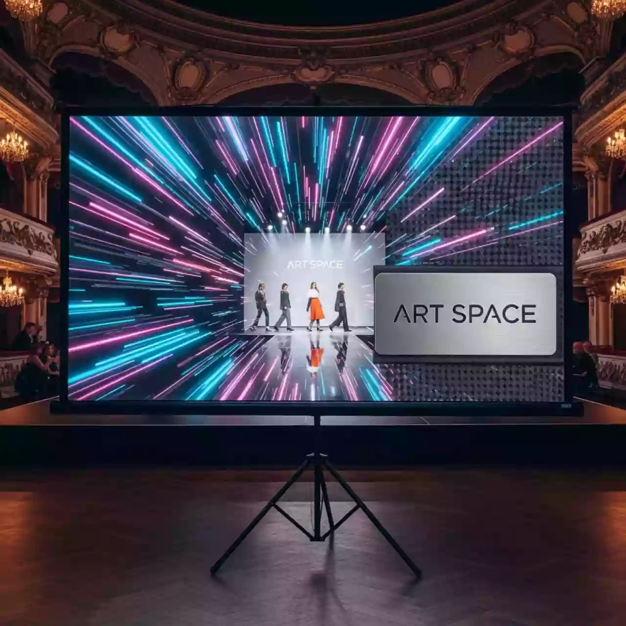 Аренда Проекционный экран на треноге 2х1,5 м в Зимнем театре — ART SPACE