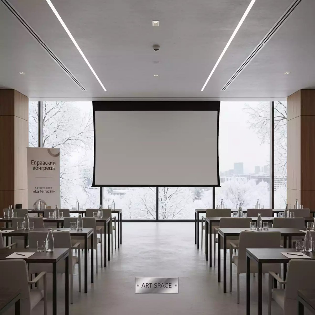 Аренда Проекционный экран UFS 133 дюймов в ресторане «La Terrazza» — ART SPACE