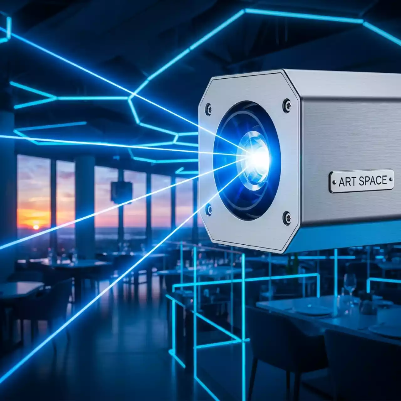 Аренда Проектор лазерный LDS 1B синий в ресторане «Баран-Рапан» — ART SPACE