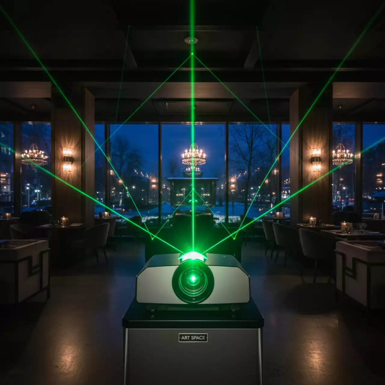 Аренда Проектор лазерный зеленый LH SAG в ресторане «Магадан» — ART SPACE