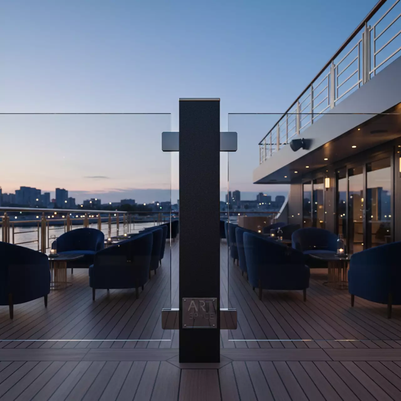 Аренда Профиль квадратного сечения под стекло 18х18х1000 мм черный муар на VIP-яхте (Имеретинский порт) — ART SPACE