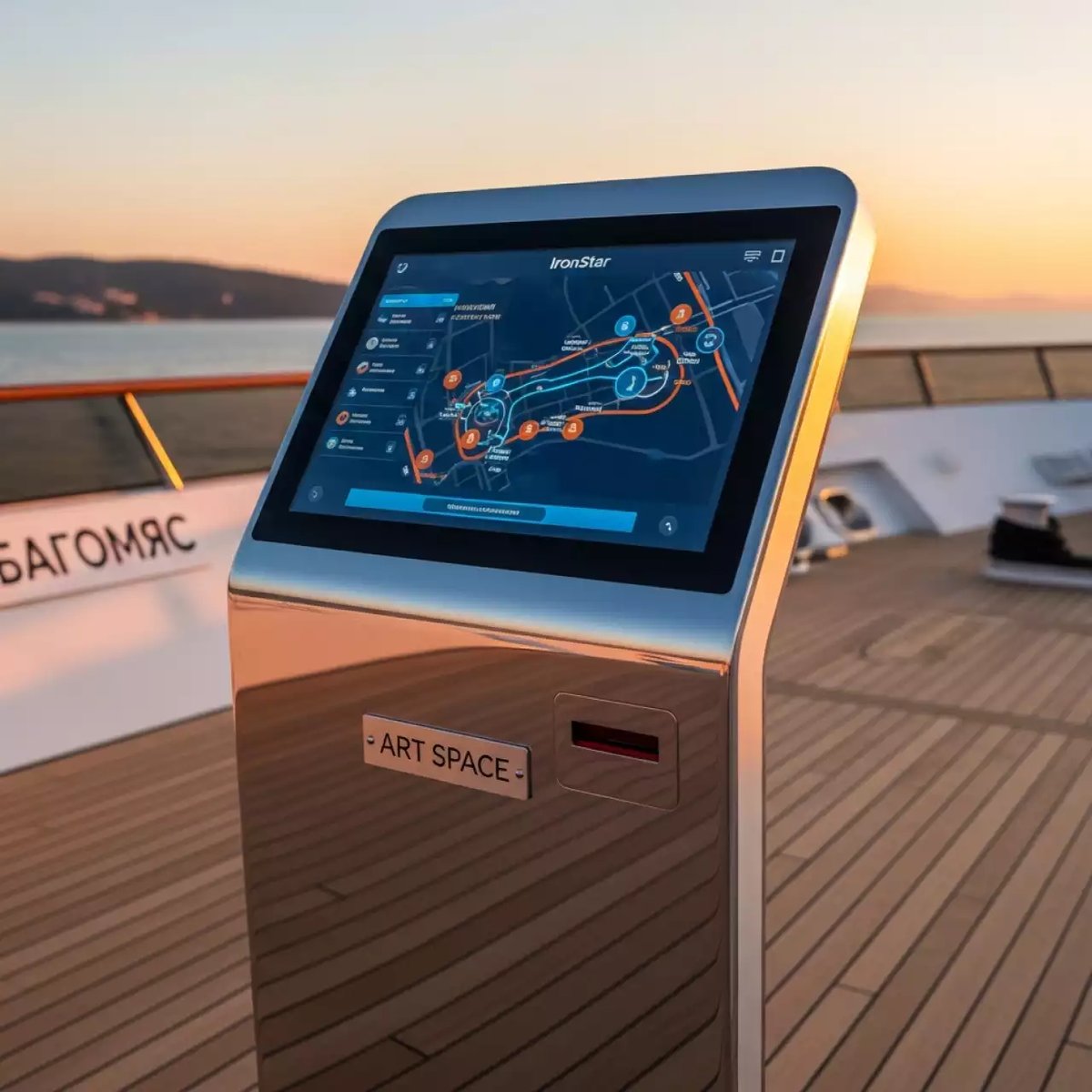 Аренда Программное обеспечение для сенсорных экранов информационных киосков на теплоходе «Дагомыс» — ART SPACE