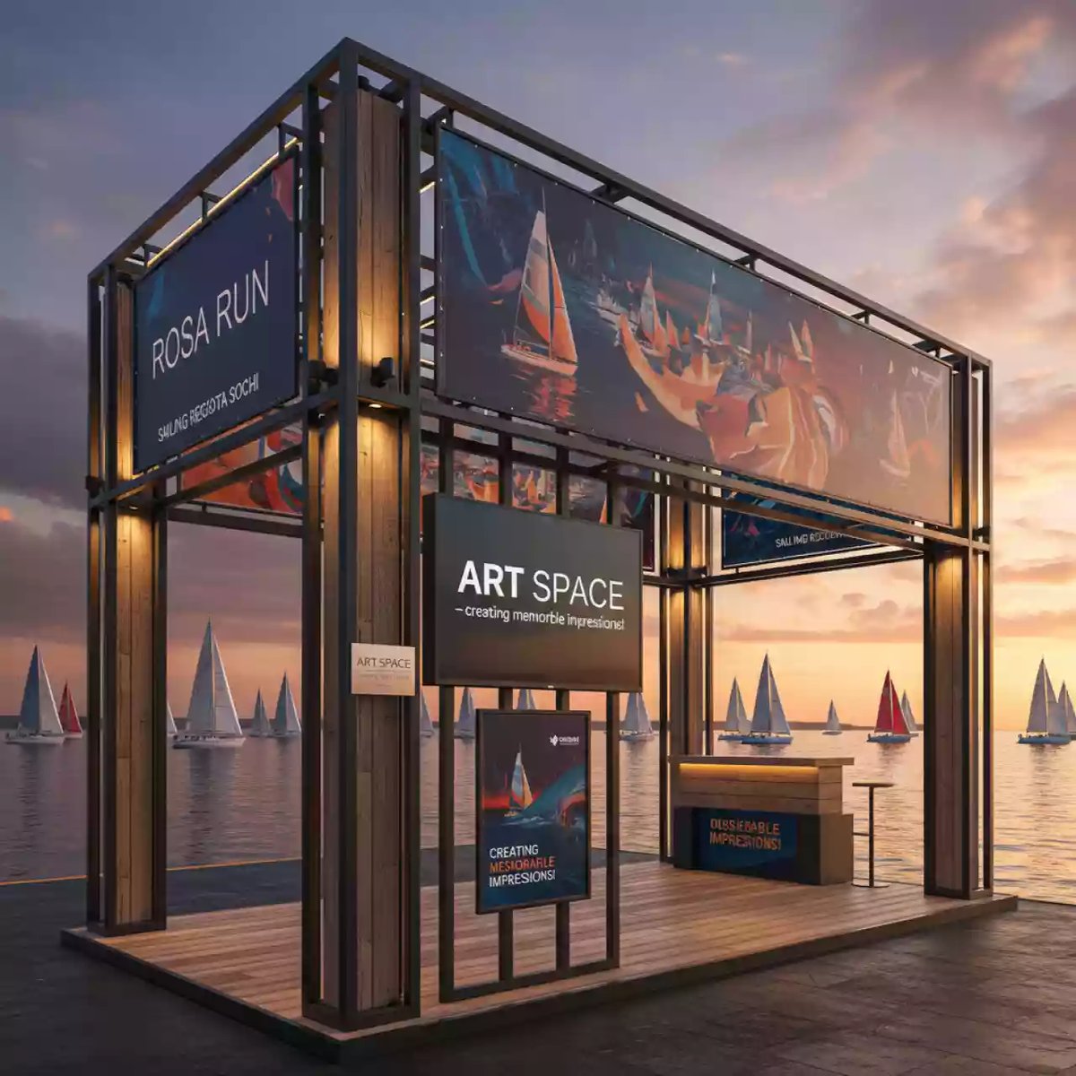 Аренда Промостоек примеры работ на парусной регате (Сочи) — ART SPACE