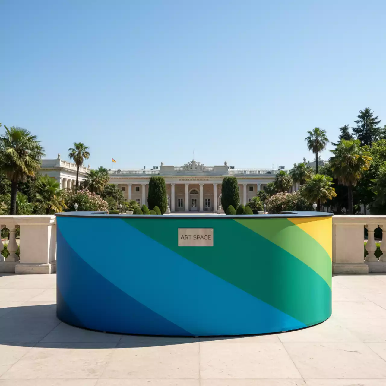 Аренда Промостойка ресепшн RP 4 Textile в санатории «Металлург» — ART SPACE