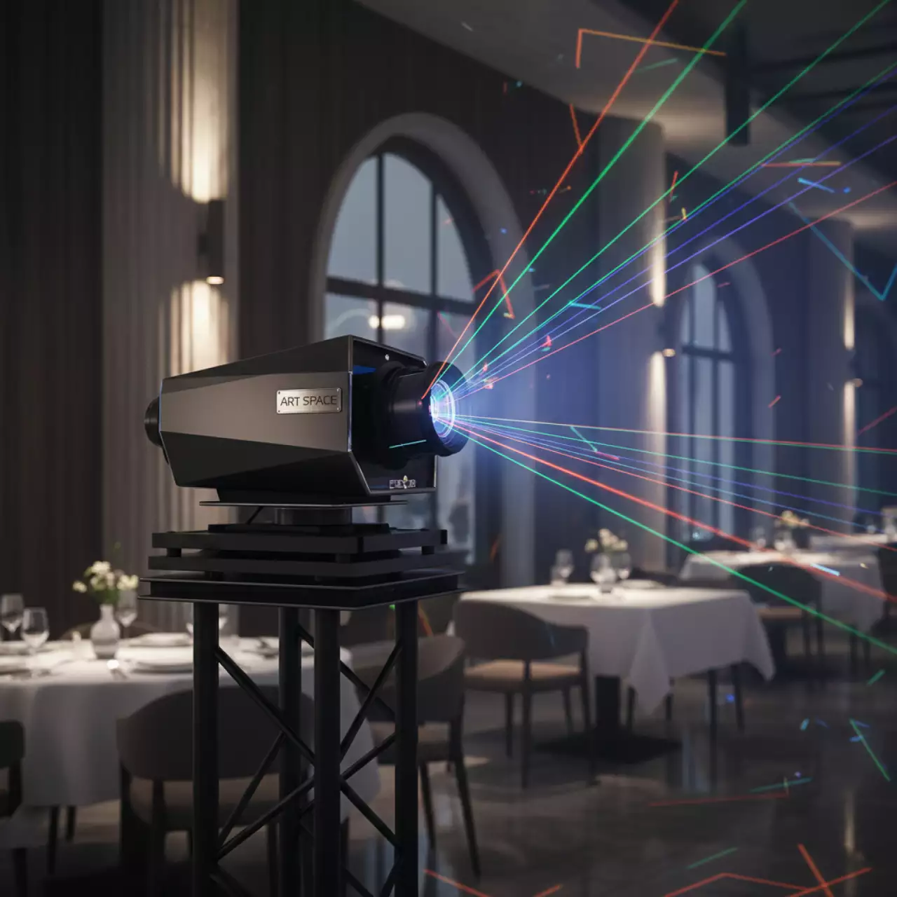 Аренда Прожектор лазер в ресторане «Плакучая Ива» — ART SPACE